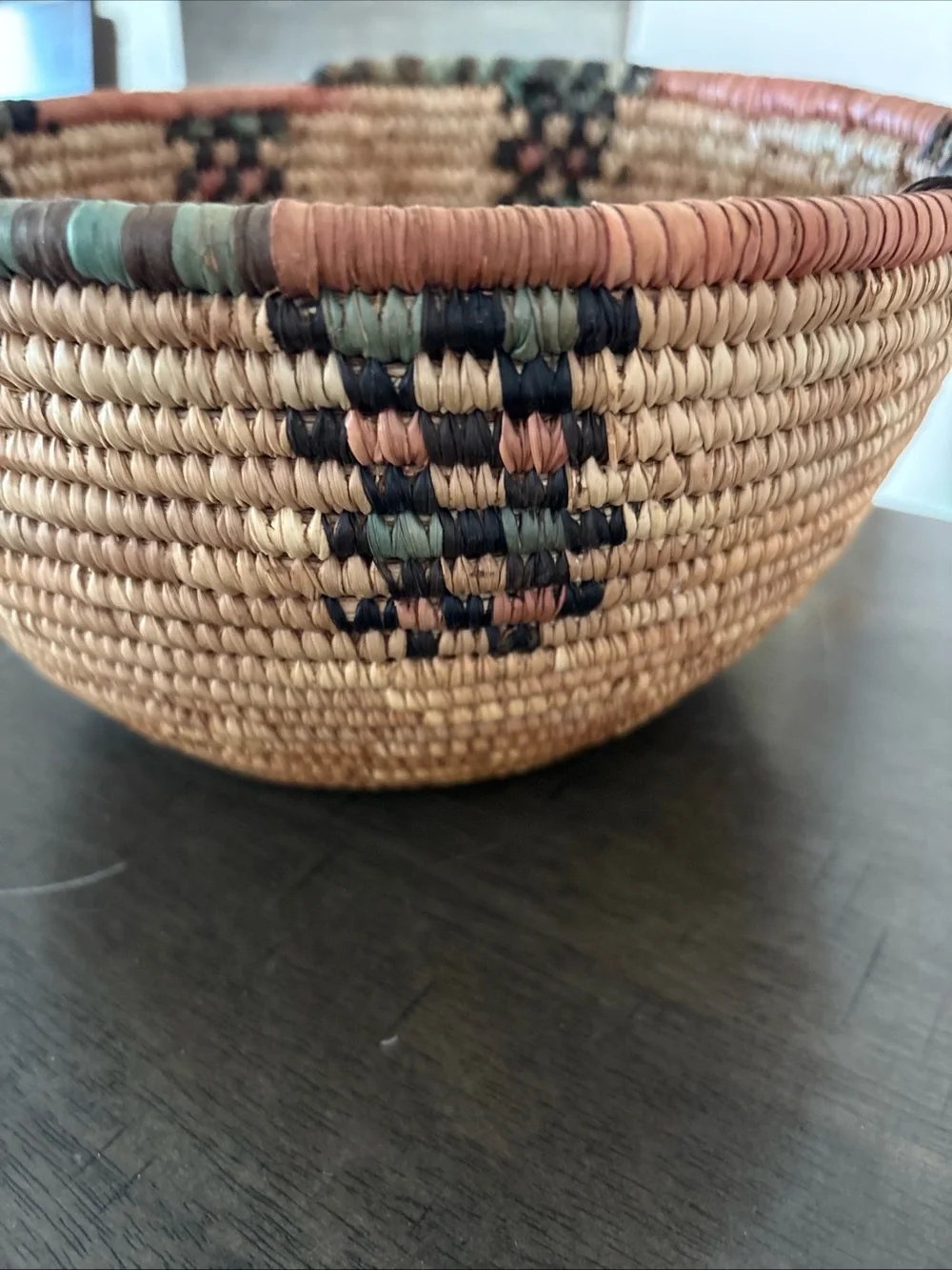 Antique  Deep Woven Grass Basket Handmade Hausa basket from northern Nigeria